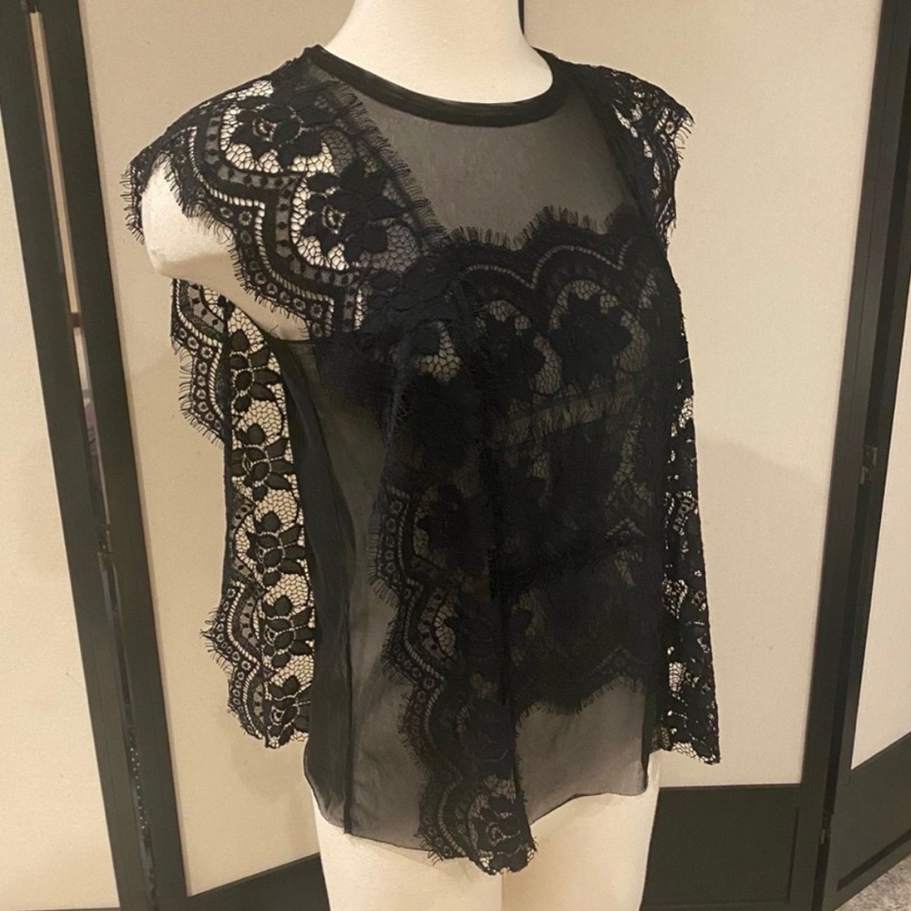 Sugarlips Black Lace Blouse Size M